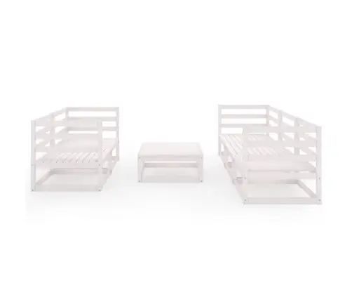 6-Osaline Aiamööblikomplekt, Valge, Toekas Männipuit