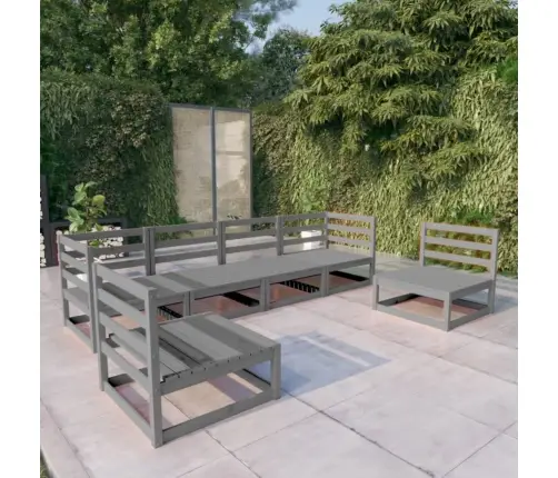 6-Osaline Aiamööbli Komplekt, Hall, Männipuit