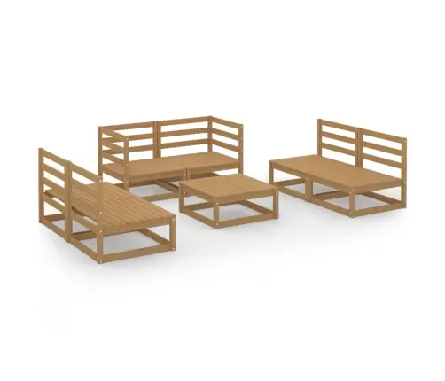 7-Daļīgs Dārza Atpūtas Mēbeļu Komplekts, Brūns Priedes Koks Vidaxl