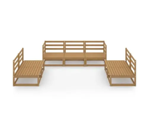 7-Daļīgs Dārza Atpūtas Mēbeļu Komplekts, Brūns Priedes Koks Vidaxl