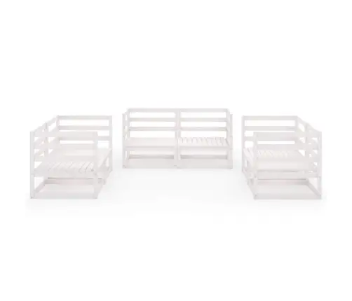 6-Osaline Aiamööblikomplekt, Valge, Toekas Männipuit