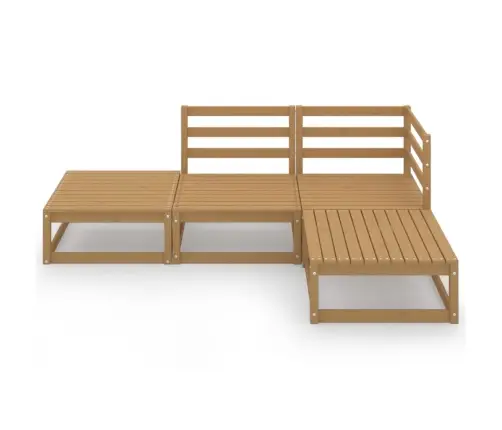 4-Daļīgs Dārza Atpūtas Mēbeļu Komplekts, Brūns Priedes Koks Vidaxl