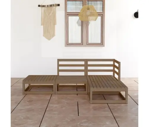 4-Daļīgs Dārza Atpūtas Mēbeļu Komplekts, Brūns Priedes Koks Vidaxl