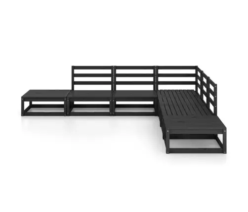 7-Osaline Aiamööblikomplekt, Must, Toekas Männipuit