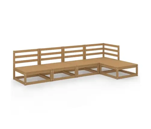 Sodo Poilsio Baldų Komplektas, 5 Dalių, Medaus Rudas, Pušis