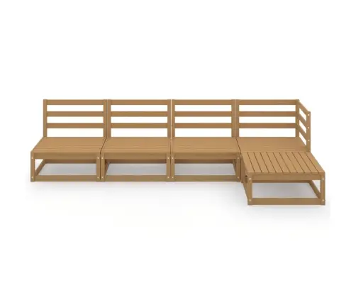 Sodo Poilsio Baldų Komplektas, 5 Dalių, Medaus Rudas, Pušis