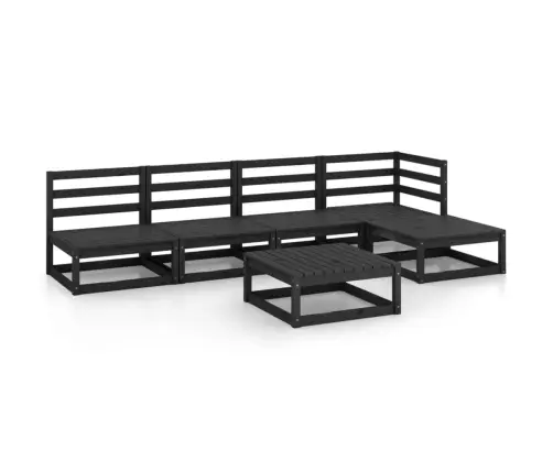 6-Osaline Aiamööblikomplekt, Must, Toekas Männipuit