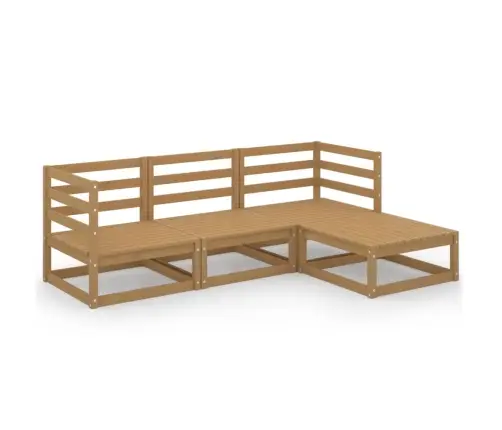 4-Daļīgs Dārza Atpūtas Mēbeļu Komplekts, Brūns Priedes Koks Vidaxl