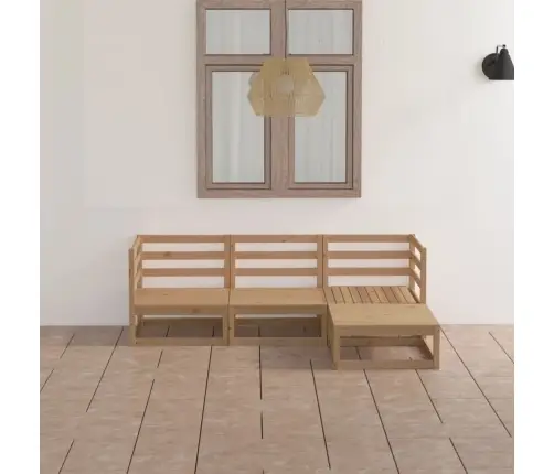 4-Daļīgs Dārza Atpūtas Mēbeļu Komplekts, Brūns Priedes Koks Vidaxl