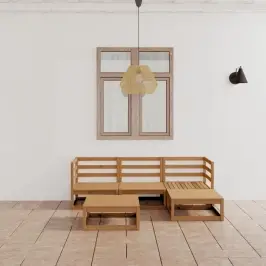 5-Daļīgs Dārza Atpūtas Mēbeļu Komplekts, Brūns Priedes Koks Vidaxl