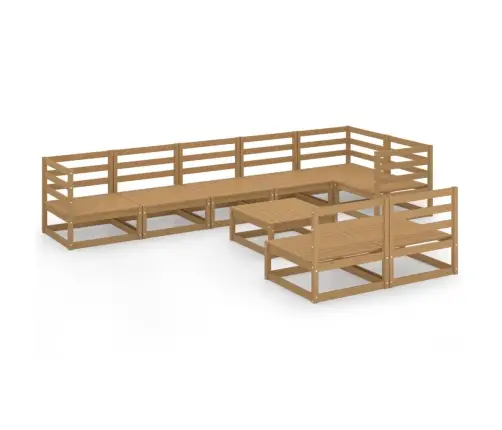 9-Daļīgs Dārza Atpūtas Mēbeļu Komplekts, Brūns Priedes Koks Vidaxl