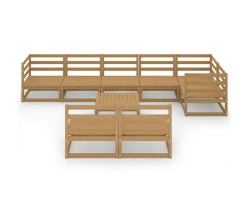 9-Daļīgs Dārza Atpūtas Mēbeļu Komplekts, Brūns Priedes Koks Vidaxl