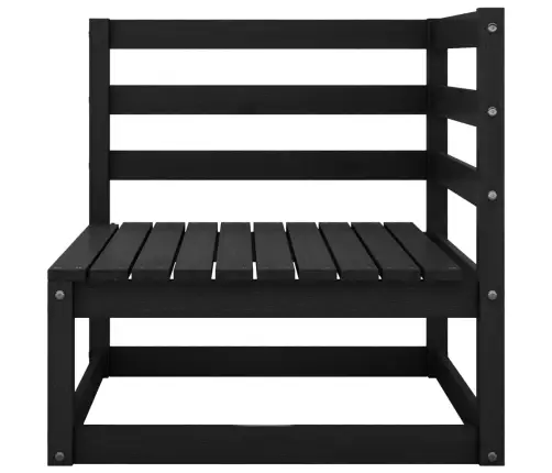 Sodo Poilsio Komplektas, 8 Dalių, Juodas, Pušies Masyvas