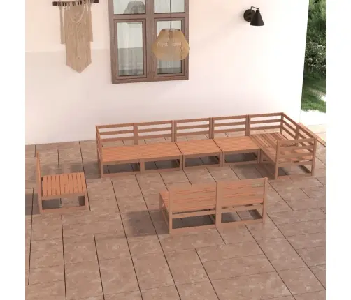 Sodo Poilsio Komplektas, 9 Dalių, Medaus Rudas, Pušies Masyvas