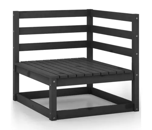 10-Osaline Aiamööblikomplekt, Must, Männipuit