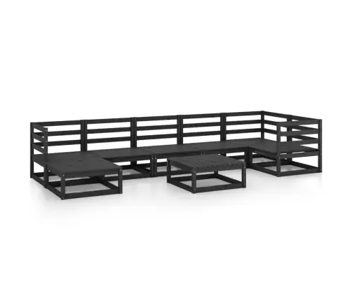 8-Osaline Aiamööblikomplekt, Must, Toekas Männipuit