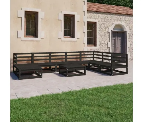 9-Osaline Aiamööbli Komplekt, Must, Männipuit