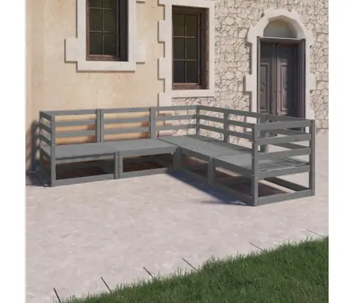 5-Osaline Aiamööblikomplekt, Hall, Männipuit