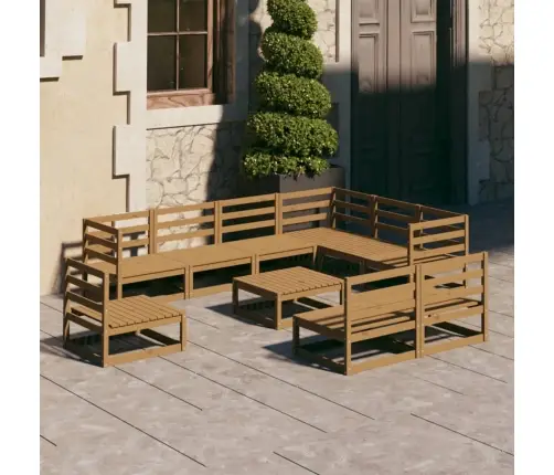 10-Daļīgs Dārza Atpūtas Mēbeļu Komplekts, Brūns Priedes Koks Vidaxl