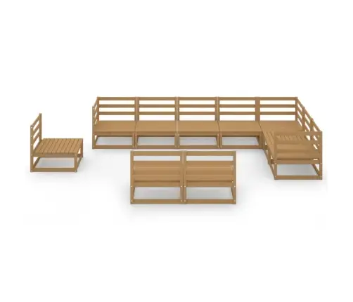 10-Daļīgs Dārza Atpūtas Mēbeļu Komplekts, Brūns Priedes Koks Vidaxl