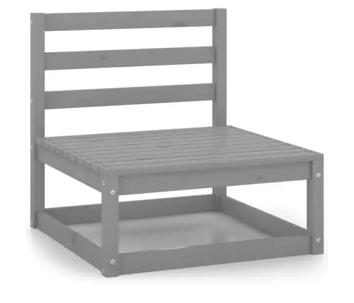 9-Daļīgs Dārza Atpūtas Mēbeļu Komplekts, Pelēks Priedes Koks Vidaxl