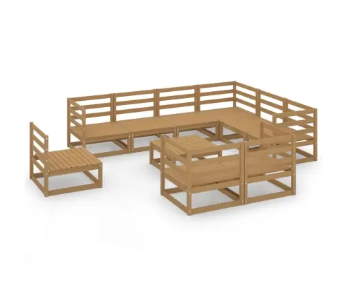 10-Daļīgs Dārza Atpūtas Mēbeļu Komplekts, Brūns Priedes Koks Vidaxl