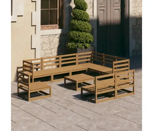 10-Daļīgs Dārza Atpūtas Mēbeļu Komplekts, Brūns Priedes Koks Vidaxl