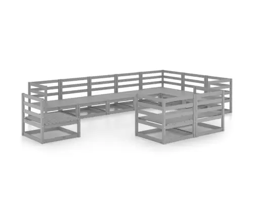 10-Osaline Aiamööbli Komplekt, Hall, Männipuit