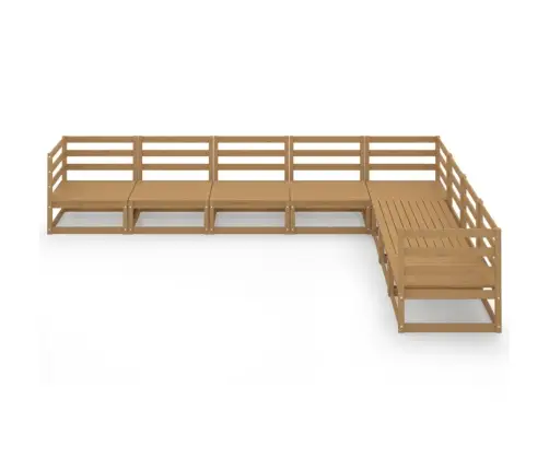 8-Daļīgs Dārza Atpūtas Mēbeļu Komplekts, Brūns Priedes Koks Vidaxl