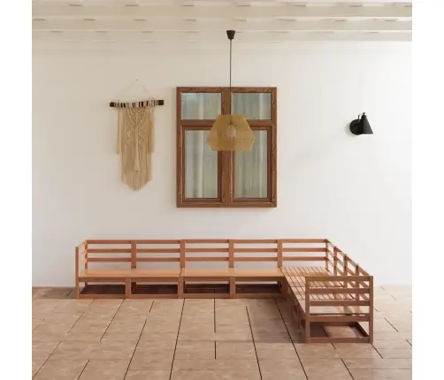 8-Daļīgs Dārza Atpūtas Mēbeļu Komplekts, Brūns Priedes Koks Vidaxl