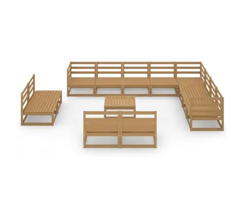 13-Daļīgs Dārza Atpūtas Mēbeļu Komplekts, Brūns Priedes Koks Vidaxl