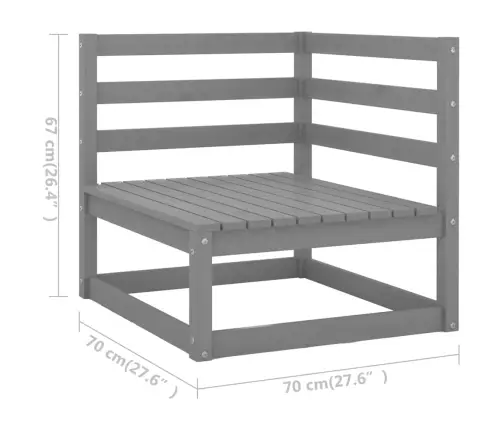 10-Osaline Aiamööbli Komplekt, Hall, Männipuit