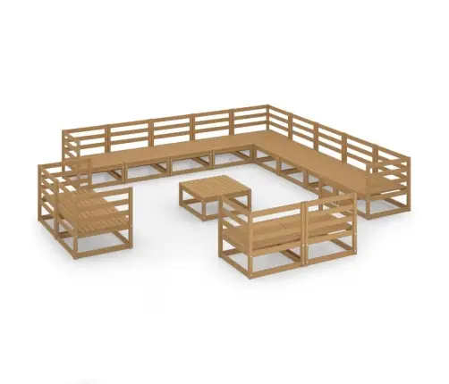 14-Daļīgs Dārza Atpūtas Mēbeļu Komplekts, Priedes Masīvkoks Vidaxl