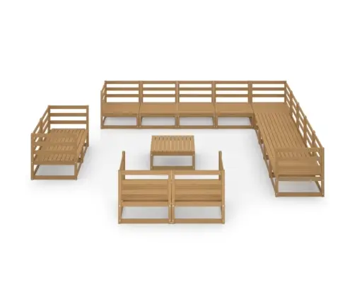 14-Daļīgs Dārza Atpūtas Mēbeļu Komplekts, Priedes Masīvkoks Vidaxl