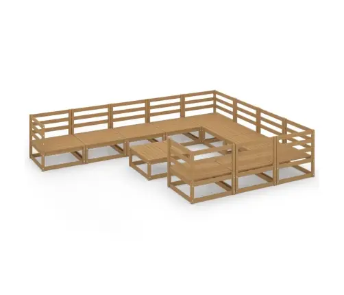 11-Daļīgs Dārza Atpūtas Mēbeļu Komplekts, Priedes Masīvkoks Vidaxl