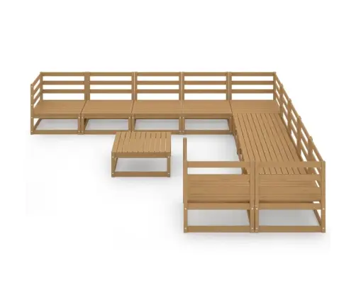 Sodo Poilsio Baldų Komplektas, 11 Dalių, Pušies Masyvas