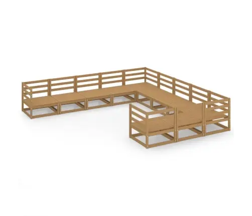 11-Daļīgs Dārza Atpūtas Mēbeļu Komplekts, Priedes Masīvkoks Vidaxl