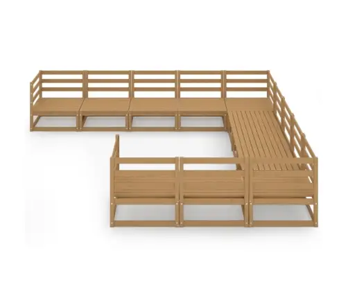 11-Daļīgs Dārza Atpūtas Mēbeļu Komplekts, Priedes Masīvkoks Vidaxl