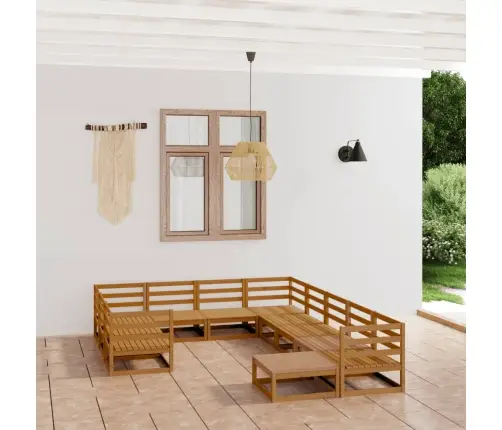 11-Daļīgs Dārza Atpūtas Mēbeļu Komplekts, Priedes Masīvkoks Vidaxl