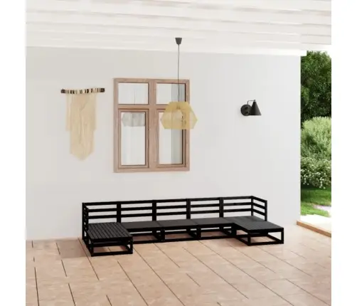 Sodo Poilsio Baldų Komplektas, 7 Dalių, Pušies Medienos Masyvas