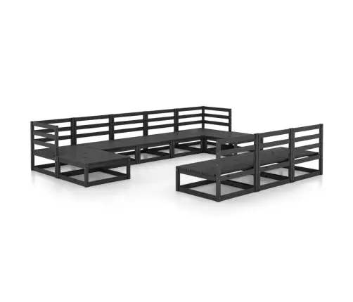 Sodo Poilsio Baldų Komplektas, 10 Dalių, Pušies Masyvas