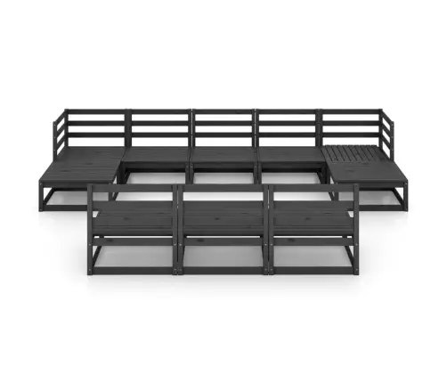 Sodo Poilsio Baldų Komplektas, 10 Dalių, Pušies Masyvas