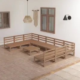 10-Daļīgs Dārza Mēbeļu Komplekts, Priedes Koks Vidaxl