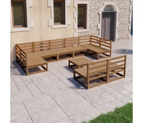 10-Daļīgs Dārza Mēbeļu Komplekts, Priedes Koks Vidaxl 10-Daļīgs Dārza Mēbeļu Komplekts, Priedes Koks Vidaxl