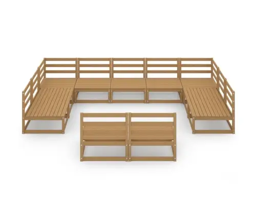 11-Daļīgs Dārza Atpūtas Mēbeļu Komplekts, Priedes Masīvkoks Vidaxl