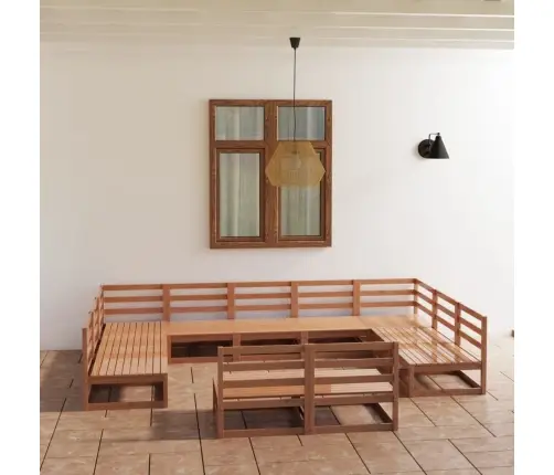 11-Daļīgs Dārza Atpūtas Mēbeļu Komplekts, Priedes Masīvkoks Vidaxl