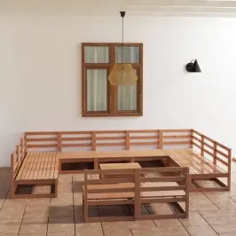 12-Daļīgs Dārza Atpūtas Mēbeļu Komplekts, Priedes Masīvkoks Vidaxl