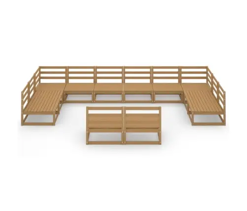 Sodo Poilsio Baldų Komplektas, 12 Dalių, Pušies Masyvas Sodo Poilsio Baldų Komplektas, 12 Dalių, Pušies Masyvas