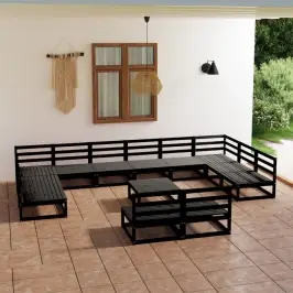 Sodo Poilsio Baldų Komplektas, 13 Dalių, Pušies Masyvas