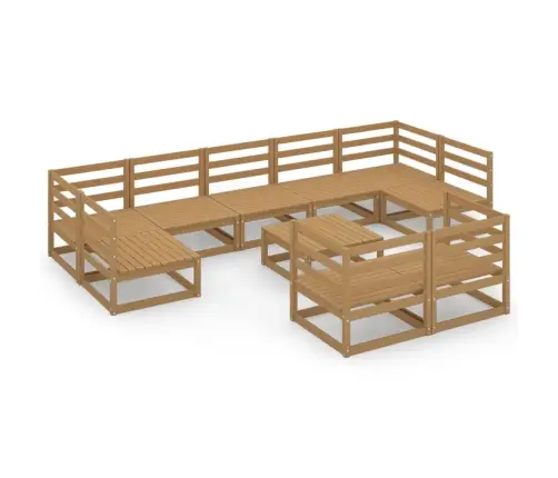 Sodo Poilsio Baldų Komplektas, 10 Dalių, Pušies Masyvas